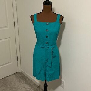 Nine West Elegant Turquoise Sleeveless ROMPER with Belt